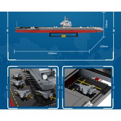 CAYI 22032 non  TÀU SÂN BAY 003 bộ đồ chơi xếp lắp ráp ghép mô hình Military Army FUJIAN AIRCRAFT CARRIER Quân Sự Bộ Đội 3028 khối