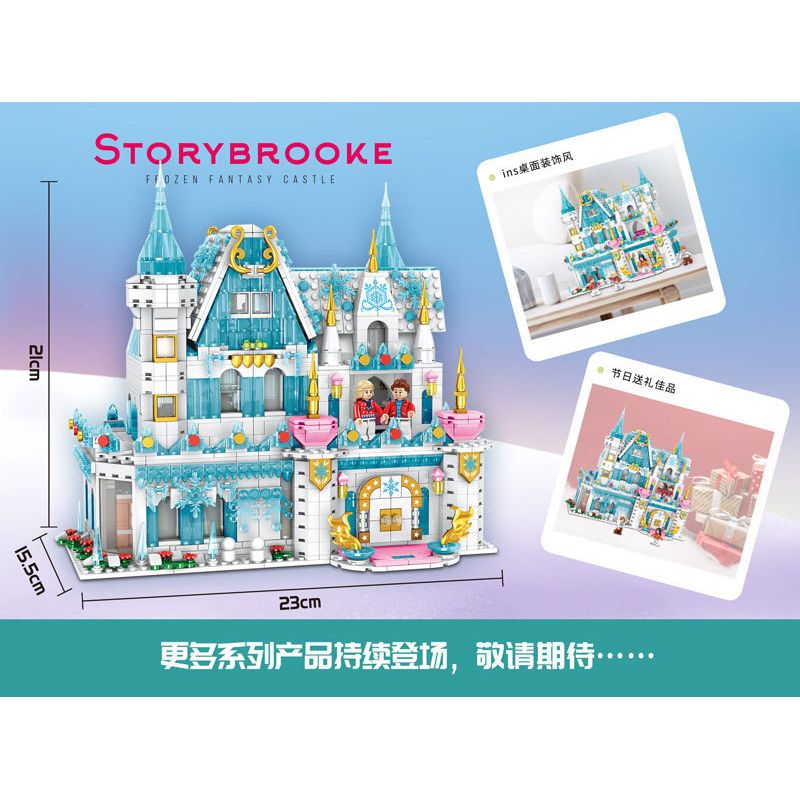 ZHEGAO 01014 non  LÂU ĐÀI BĂNG bộ đồ chơi xếp lắp ráp ghép mô hình Medieval Castle SNOW CASTLE Chiến Tranh Trung Cổ 1972 khối