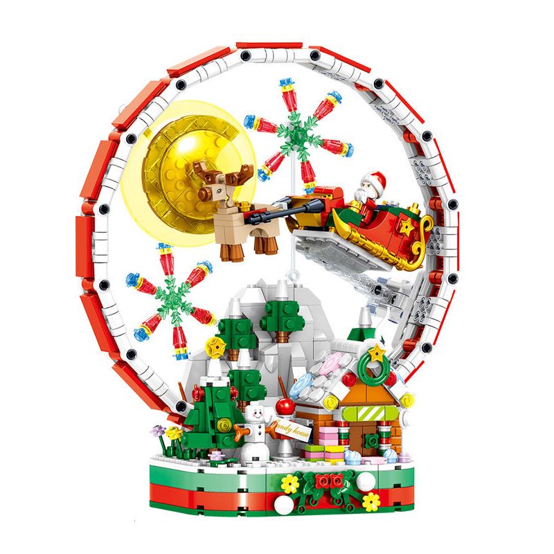 ZHEGAO 01052 non Lego ĐÊM GIÁNG SINH bộ đồ chơi xếp lắp ráp ghép mô hình Christmas 878 khối