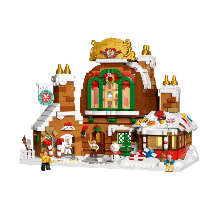ZHEGAO DZ6025 6025 non Lego NHÀ BÁNH GỪNG bộ đồ chơi xếp lắp ráp ghép mô hình Christmas GINGERBREAD HOUSE Giáng Sinh 1481 khối
