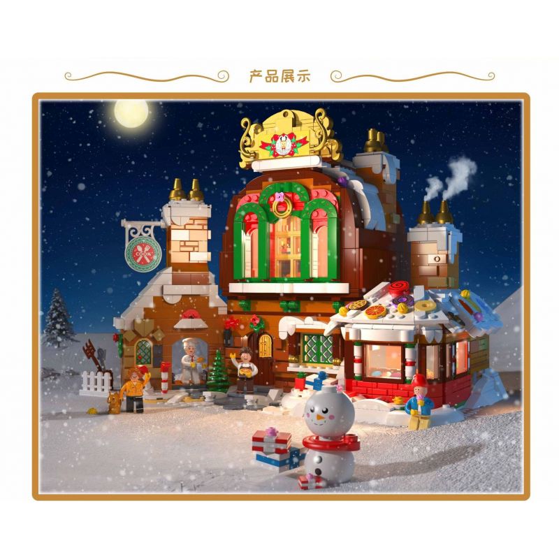 ZHEGAO DZ6025 6025 non  NHÀ BÁNH GỪNG bộ đồ chơi xếp lắp ráp ghép mô hình Christmas GINGERBREAD HOUSE Giáng Sinh 1481 khối