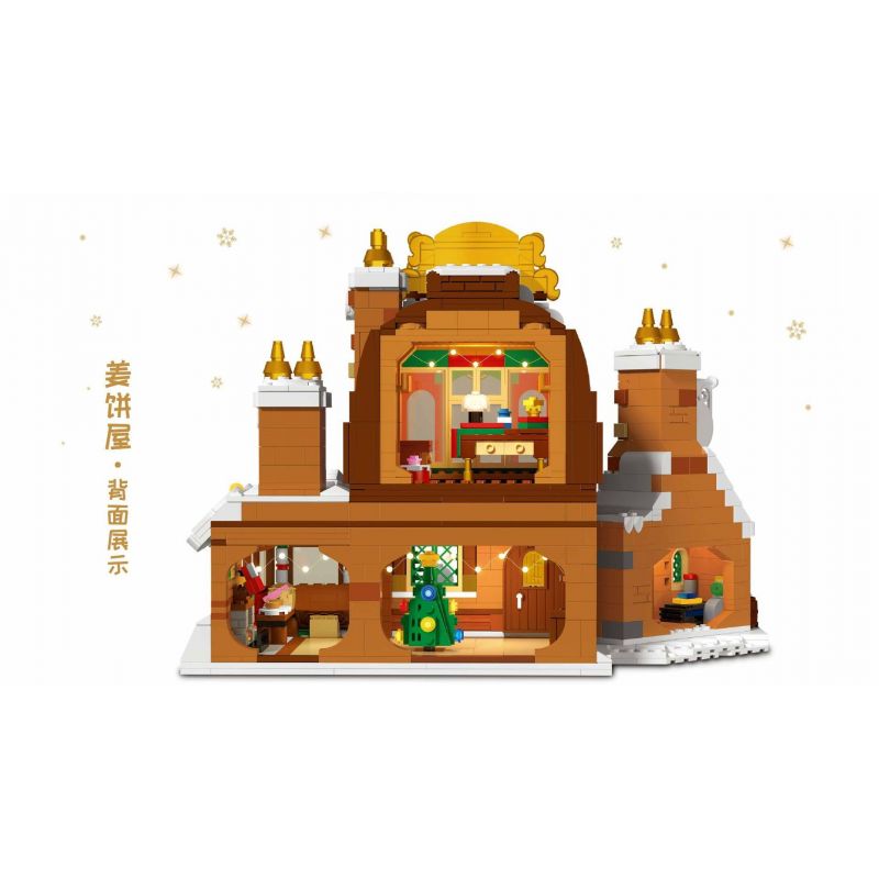 ZHEGAO DZ6025 6025 non  NHÀ BÁNH GỪNG bộ đồ chơi xếp lắp ráp ghép mô hình Christmas GINGERBREAD HOUSE Giáng Sinh 1481 khối