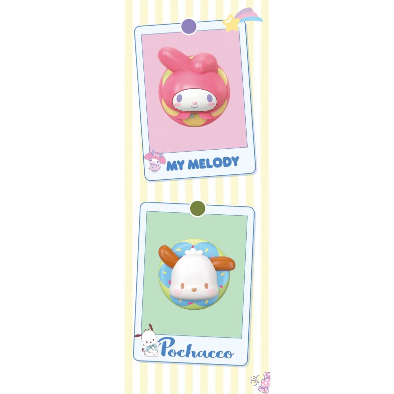 TOP TOY TC2204 2204 non  BÁNH RÁN GIA ĐÌNH SANRIO 4 LOẠI NAM CHÂM GẮN TỦ LẠNH MELODY PACHA COOLOMI BIG-EARED DOG bộ đồ chơi xếp lắp ráp ghép mô hình Gear SANRIO CHARACTERS DONUT FRIDGE MAGNET Đồ Lắp Ghép