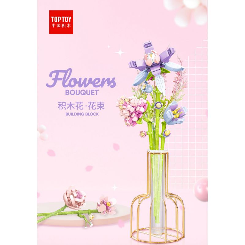 TOP TOY TC1107 1107 non  BÓ HOA ELISE THANH LỊCH bộ đồ chơi xếp lắp ráp ghép mô hình Flowers FLOWERS BOUQUET 300 khối