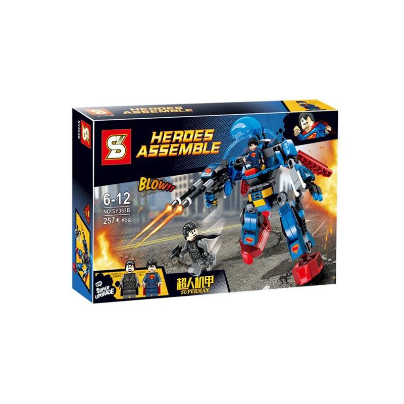 SY 363B non Lego MÁY SIÊU NHÂN bộ đồ chơi xếp lắp ráp ghép mô hình Super Heroes SUPERMAN'S MECHA Siêu Nhân Anh Hùng 257 khối