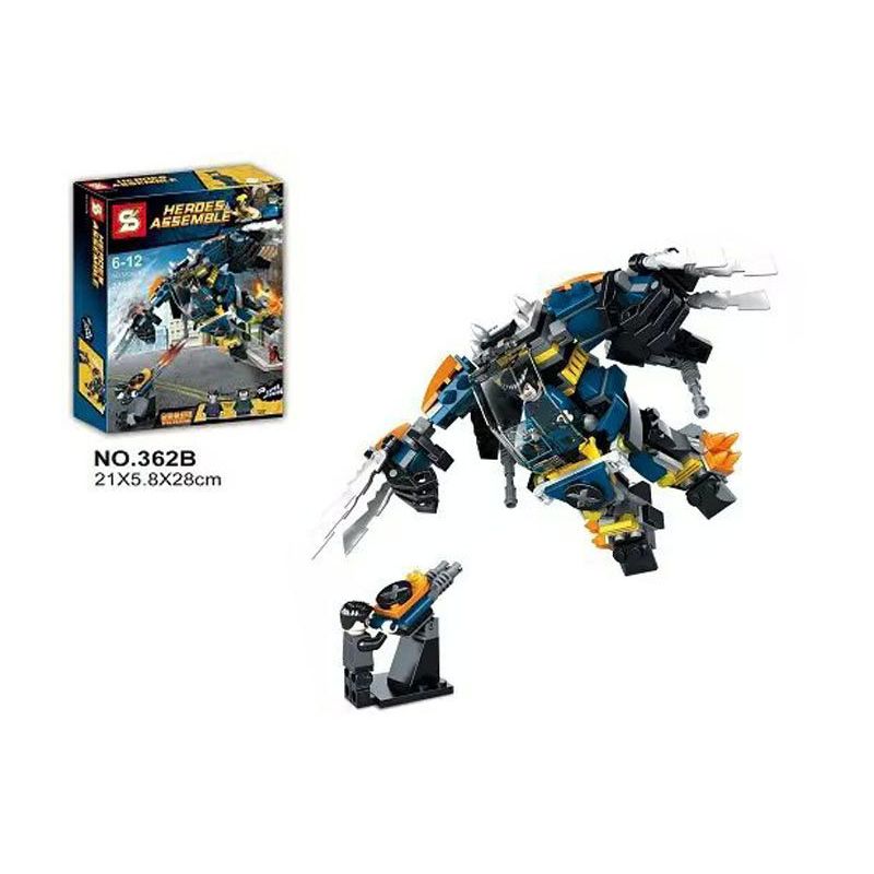 SY 362B non Lego NGƯỜI MÁY SÓI bộ đồ chơi xếp lắp ráp ghép mô hình Super Heroes WOLVERINE'S MECHA Siêu Nhân Anh Hùng 278 khối