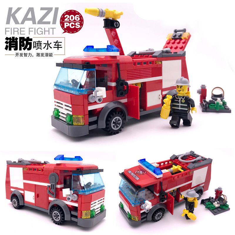 Kazi KY8054 8054 non Lego XE CỨU HỎA PHẢN LỰC bộ đồ chơi xếp lắp ráp ghép mô hình City FIRE FIGHT Thành Phố 206 khối