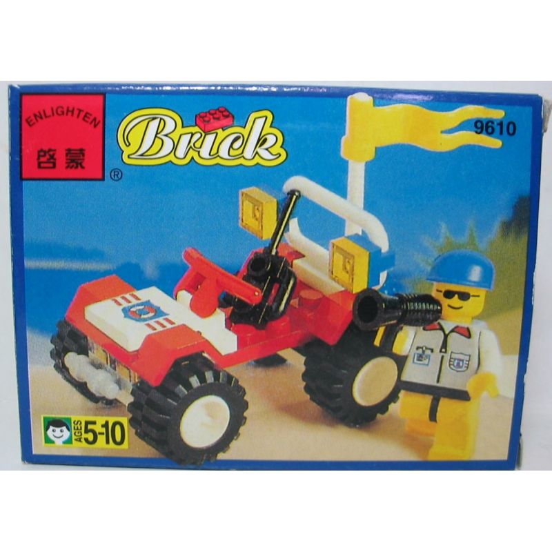 NOT Lego BAJA BUGGY 6518 QMAN ENLIGHTEN KEEPPLEY 9610 xếp lắp ráp ghép mô hình BAJA BUGGY CẢNH SÁT BIỂN ATV Town Thị Trấn 37 khối