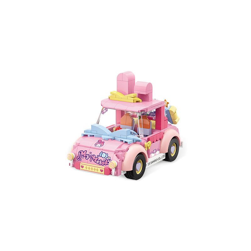 TOP TOY TC1710 1710 non  SANRIO VUI VẺ CUỐI TUẦN XE KẸO GIAI ĐIỆU bộ đồ chơi xếp lắp ráp ghép mô hình MY MELODY