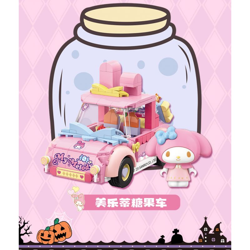TOP TOY TC1709 1709 non  SANRIO CUỐI TUẦN VUI VẺ XE BÍ NGÔ COOLOMI bộ đồ chơi xếp lắp ráp ghép mô hình Halloween KUROMI Lễ Hội Hóa Trang Ma Quỷ