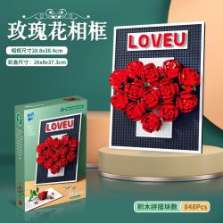 ZUANMA 105 non  KHUNG ẢNH HOA HỒNG bộ đồ chơi xếp lắp ráp ghép mô hình Flowers ROSE FLOWER FRAME 848 khối