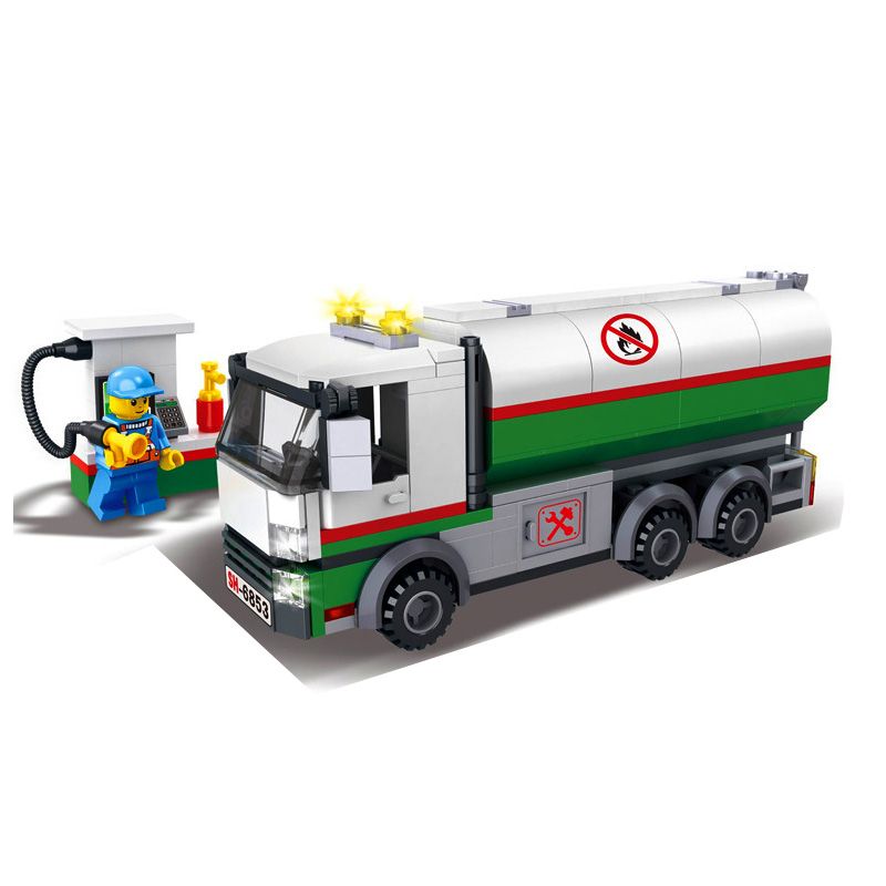 NOT Lego TANKER TRUCK 60016 HSANHE 6853 xếp lắp ráp ghép mô hình XE BỒN TẢI CHỞ DẦU City Thành Phố 191 khối