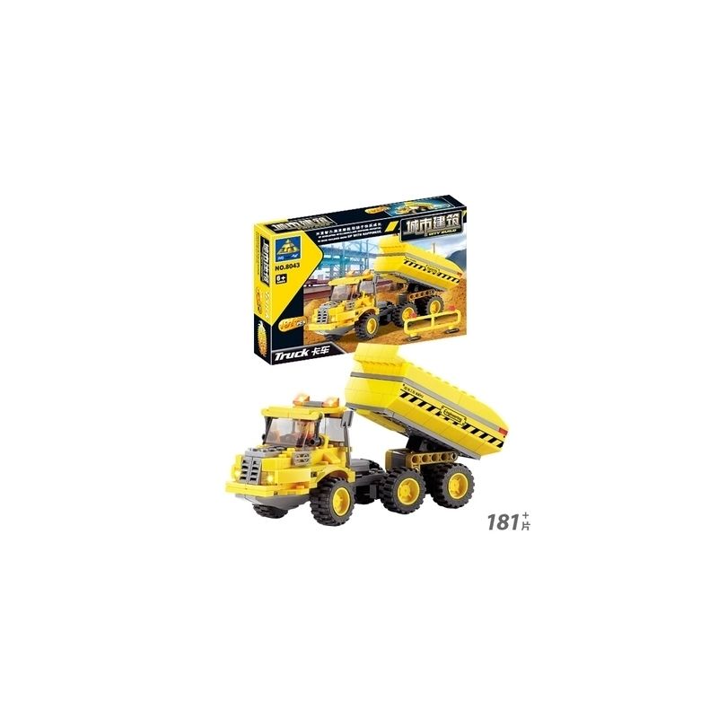 NOT Lego DUMP TRUCK 7631 Bozhi 8043 xếp lắp ráp ghép mô hình XE TẢI TỰ ĐỔ City Thành Phố 189 khối