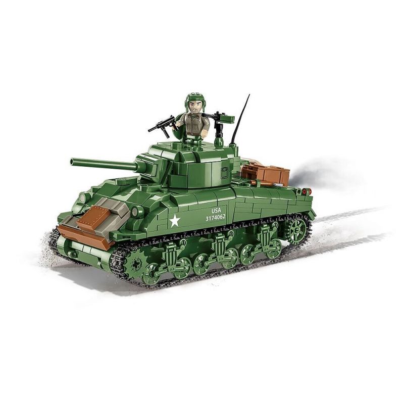 COBI 3044 non Lego ĐẠI ĐỘI ANH HÙNG 3 SHERMAN M4A1 tỷ lệ 1:35 bộ đồ chơi xếp lắp ráp ghép mô hình Military Army Quân Sự Bộ Đội 615 khối