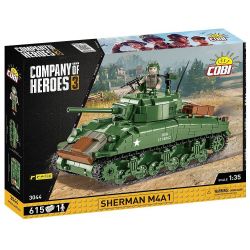 COBI 3044 non  ĐẠI ĐỘI ANH HÙNG 3 SHERMAN M4A1 tỷ lệ 1:35 bộ đồ chơi xếp lắp ráp ghép mô hình Military Army Quân Sự Bộ Đội 615 khối