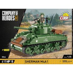 COBI 3044 non  ĐẠI ĐỘI ANH HÙNG 3 SHERMAN M4A1 tỷ lệ 1:35 bộ đồ chơi xếp lắp ráp ghép mô hình Military Army Quân Sự Bộ Đội 615 khối