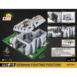COBI 3043 non  ĐẠI ĐỘI ANH HÙNG 3 VỊ TRÍ CỦA QUÂN ĐỨC tỷ lệ 1:35 bộ đồ chơi xếp lắp ráp ghép mô hình Military Army GERMAN FIGHTING POSITION Quân Sự Bộ Đội 642 khối