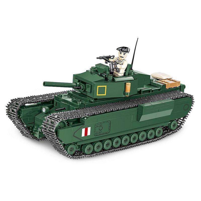 COBI 3046 non Lego ĐẠI ĐỘI ANH HÙNG 3 XE TĂNG BỘ BINH CHURCHILL MK. III tỷ lệ 1:35 bộ đồ chơi xếp lắp ráp ghép mô hình Military Army Quân Sự Bộ Đội 654 khối