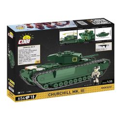 COBI 3046 non  ĐẠI ĐỘI ANH HÙNG 3 XE TĂNG BỘ BINH CHURCHILL MK. III tỷ lệ 1:35 bộ đồ chơi xếp lắp ráp ghép mô hình Military Army Quân Sự Bộ Đội 654 khối