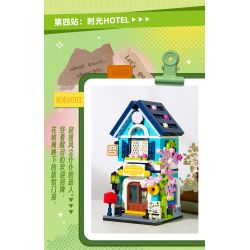 GUDI 51013 non  4 KHUNG CẢNH ĐƯỜNG PHỐ TRONG HÀNH TRÌNH BƯU ĐIỆN XINNIAN COFFEE TIME MAIXIANG STORY KHÁCH SẠN bộ đồ chơi xếp lắp ráp ghép mô hình Creator STREET ON THE JOURNEY Sáng Tạo 1098 khối