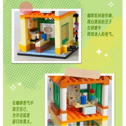 GUDI 51013 non  4 KHUNG CẢNH ĐƯỜNG PHỐ TRONG HÀNH TRÌNH BƯU ĐIỆN XINNIAN COFFEE TIME MAIXIANG STORY KHÁCH SẠN bộ đồ chơi xếp lắp ráp ghép mô hình Creator STREET ON THE JOURNEY Sáng Tạo 1098 khối