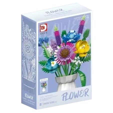 DK 3028 non  BÓ HOA bộ đồ chơi xếp lắp ráp ghép mô hình Flowers 528 khối