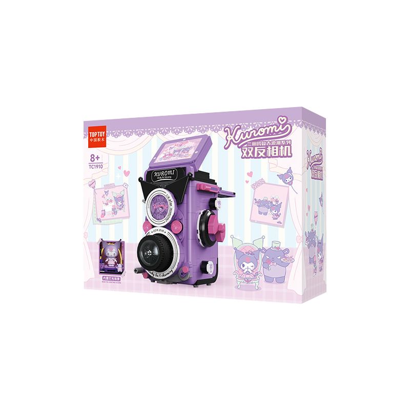 TOP TOY TC1910 1910 non  LÀN SÓNG RETRO CỦA GIA ĐÌNH SANRIO MÁY ẢNH PHẢN CHIẾU ĐÔI COOLOMI bộ đồ chơi xếp lắp ráp ghép mô hình Movie & Game MY KUROMI Phim Và Trò Chơi 400 khối