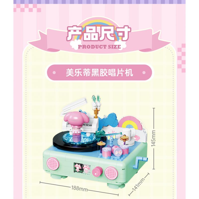 TOP TOY TC1910 1910 non  LÀN SÓNG RETRO CỦA GIA ĐÌNH SANRIO MÁY ẢNH PHẢN CHIẾU ĐÔI COOLOMI bộ đồ chơi xếp lắp ráp ghép mô hình Movie & Game MY KUROMI Phim Và Trò Chơi 400 khối