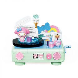 TOP TOY TC1909 1909 non  LÀN SÓNG RETRO CỦA GIA ĐÌNH SANRIO MÁY GHI ÂM VINYL GIAI ĐIỆU bộ đồ chơi xếp lắp ráp ghép mô hình Movie & Game MY MELODY Phim Và Trò Chơi 500 khối