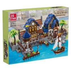JIESTAR 89152 non  HẢI CẢNG THỜI TRUNG CỔ bộ đồ chơi xếp lắp ráp ghép mô hình Medieval Castle MEDIEVAL HARBOR Chiến Tranh Trung Cổ 2979 khối