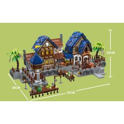 JIESTAR 89152 non  HẢI CẢNG THỜI TRUNG CỔ bộ đồ chơi xếp lắp ráp ghép mô hình Medieval Castle MEDIEVAL HARBOR Chiến Tranh Trung Cổ 2979 khối