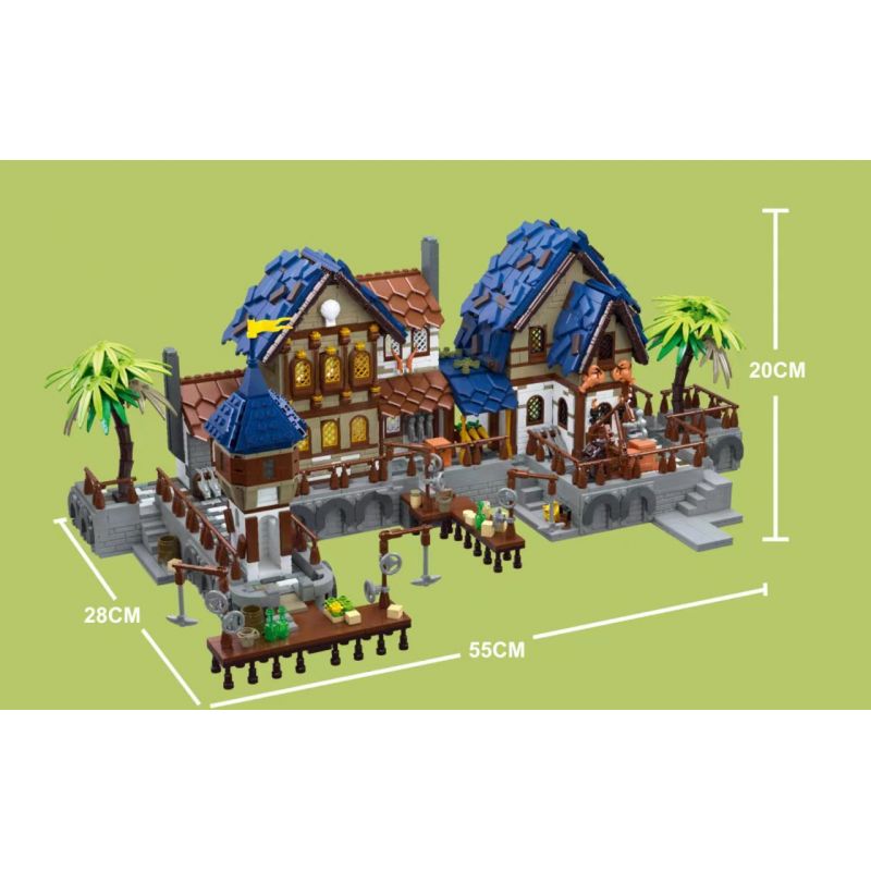 JIESTAR 89152 non  HẢI CẢNG THỜI TRUNG CỔ bộ đồ chơi xếp lắp ráp ghép mô hình Medieval Castle MEDIEVAL HARBOR Chiến Tranh Trung Cổ 2979 khối