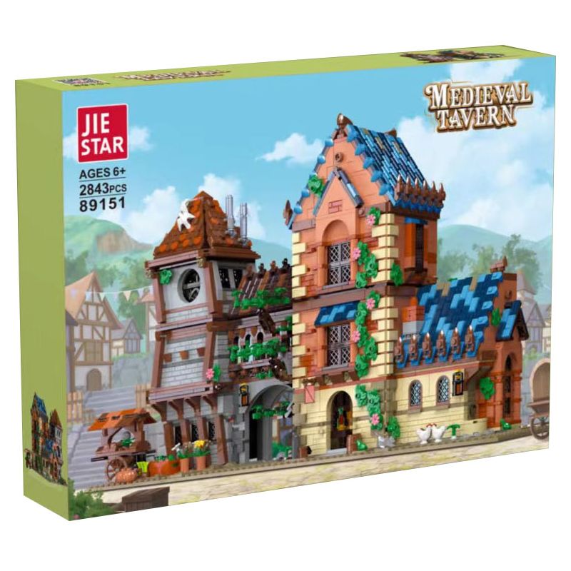 JIESTAR 89151 non  QUÁN RƯỢU THỜI TRUNG CỔ bộ đồ chơi xếp lắp ráp ghép mô hình Medieval Castle MEDIEVAL TAVERN Chiến Tranh Trung Cổ 2843 khối