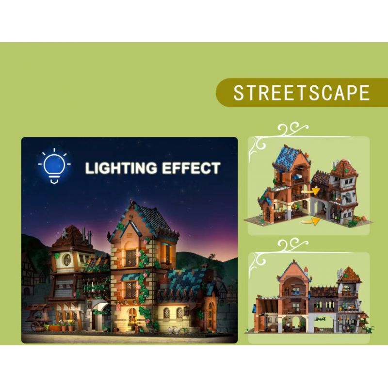 JIESTAR 89151 non  QUÁN RƯỢU THỜI TRUNG CỔ bộ đồ chơi xếp lắp ráp ghép mô hình Medieval Castle MEDIEVAL TAVERN Chiến Tranh Trung Cổ 2843 khối