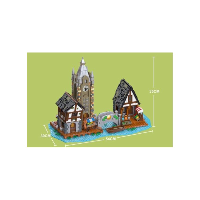 JIESTAR 89150 non  THỊ TRƯỜNG THỜI TRUNG CỔ bộ đồ chơi xếp lắp ráp ghép mô hình Medieval Castle MEDIEVAL MARKET Chiến Tranh Trung Cổ 3335 khối