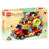 MEILIAN 98398 non  NIỀM VUI MÙA HÈ XE BÁN ĐỒ ĂN VÀ SUSHI bộ đồ chơi xếp lắp ráp ghép mô hình GOURMET BUS 538 khối