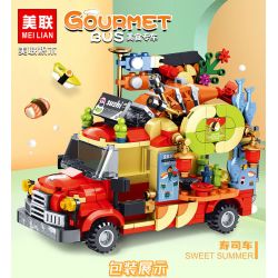 MEILIAN 98398 non  NIỀM VUI MÙA HÈ XE BÁN ĐỒ ĂN VÀ SUSHI bộ đồ chơi xếp lắp ráp ghép mô hình GOURMET BUS 538 khối MEILIAN 98398 non  NIỀM VUI MÙA HÈ XE BÁN ĐỒ ĂN VÀ SUSHI bộ đồ chơi xếp lắp ráp ghép mô hình GOURMET BUS 538 khối