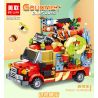 MEILIAN 98398 non  NIỀM VUI MÙA HÈ XE BÁN ĐỒ ĂN VÀ SUSHI bộ đồ chơi xếp lắp ráp ghép mô hình GOURMET BUS 538 khối