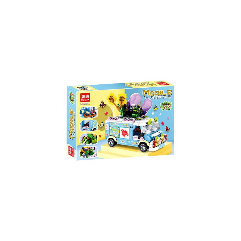 MEILIAN 98397 non  NIỀM VUI MÙA HÈ CỬA HÀNG HOA DI ĐỘNG bộ đồ chơi xếp lắp ráp ghép mô hình MOBILE FLORIST 539 khối