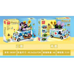 MEILIAN 98397 non  NIỀM VUI MÙA HÈ CỬA HÀNG HOA DI ĐỘNG bộ đồ chơi xếp lắp ráp ghép mô hình MOBILE FLORIST 539 khối