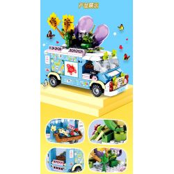 MEILIAN 98397 non  NIỀM VUI MÙA HÈ CỬA HÀNG HOA DI ĐỘNG bộ đồ chơi xếp lắp ráp ghép mô hình MOBILE FLORIST 539 khối