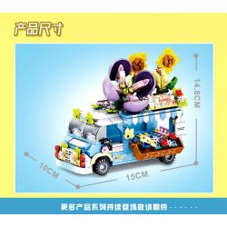 MEILIAN 98397 non  NIỀM VUI MÙA HÈ CỬA HÀNG HOA DI ĐỘNG bộ đồ chơi xếp lắp ráp ghép mô hình MOBILE FLORIST 539 khối