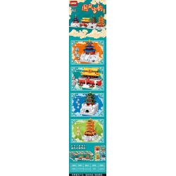 LWCK 60051 non  4 LOẠI ĐƯỜNG PHỐ MANG PHONG CÁCH TRUYỀN THỐNG TRUNG HOA SẢNH CẦU MÙA MÀNG QUẢNG TRƯỜNG THIÊN MÔN THÁP CHUÔNG TÂY HẠC VÀNG bộ đồ chơi xếp lắp ráp ghép mô hình Creator Sáng Tạo