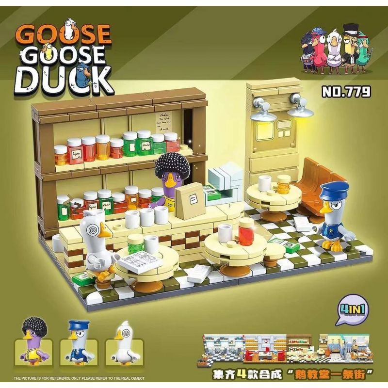 RENZAIMA 779 non  GIẾT NGỖNG VÀ VỊT QUÁN RƯỢU CŨ bộ đồ chơi xếp lắp ráp ghép mô hình Movie & Game GOOSE DUCK Phim Và Trò Chơi 456 khối
