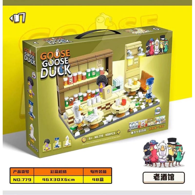 RENZAIMA 779 non  GIẾT NGỖNG VÀ VỊT QUÁN RƯỢU CŨ bộ đồ chơi xếp lắp ráp ghép mô hình Movie & Game GOOSE DUCK Phim Và Trò Chơi 456 khối
