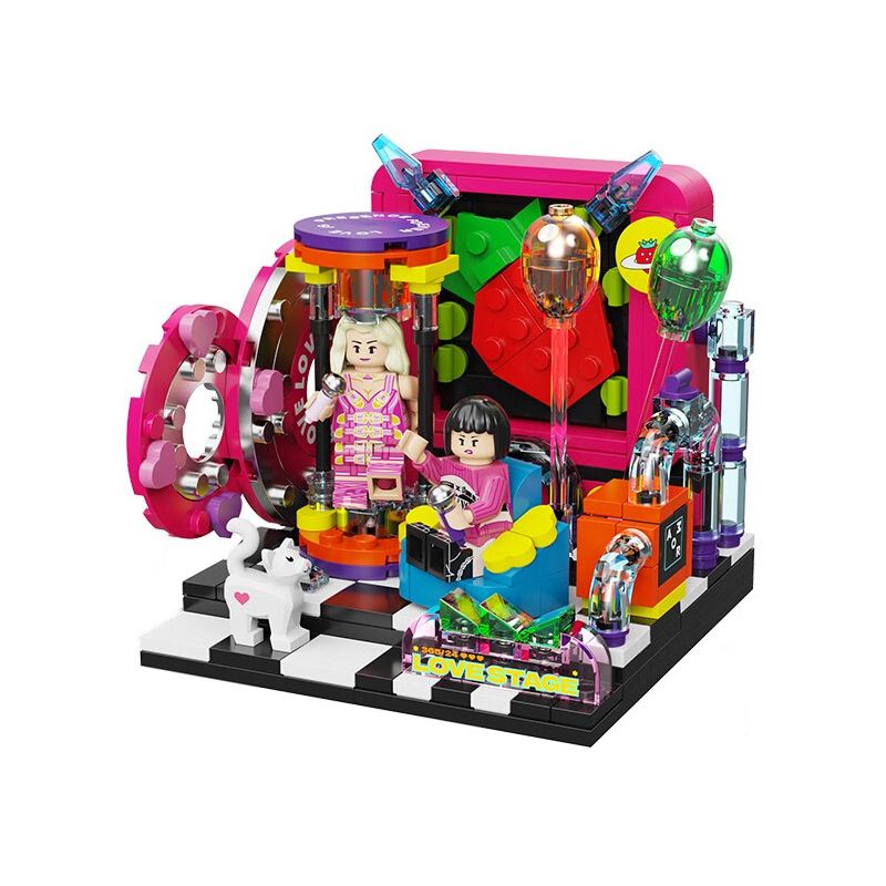 AREA-X AB0006 0006 non  LỄ HỘI ÂM NHẠC DÂU TÂY X-BOX SÂN KHẤU TÌNH YÊU bộ đồ chơi xếp lắp ráp ghép mô hình LOVE STAGE