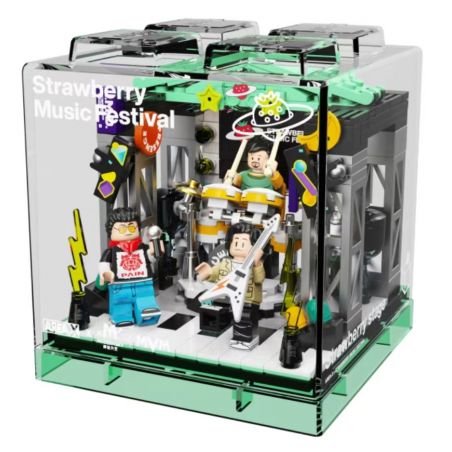 AREA-X AB0005 0005 non  LỄ HỘI ÂM NHẠC DÂU TÂY X-BOX SÂN KHẤU bộ đồ chơi xếp lắp ráp ghép mô hình STRAWBERRY STAGE