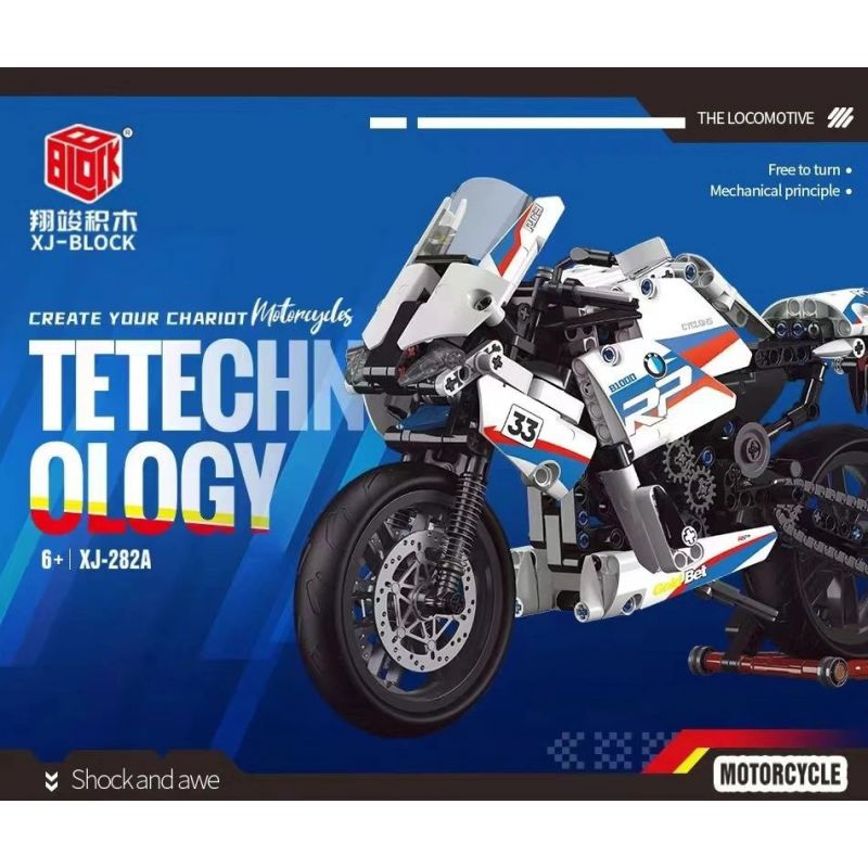 XIANG JUN XJ-282A 282A XJ282A non  XE MÁY BMW bộ đồ chơi xếp lắp ráp ghép mô hình  Kỹ Thuật Công Nghệ Cao Mô Hình Phương Tiện 639 khối