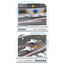 ZDEL DL-40023 40023 DL40023 non  TÀU SÂN BAY LOẠI 003 PHÚC KIẾN tỷ lệ 1:300 bộ đồ chơi xếp lắp ráp ghép mô hình Military Army 003 AIRCRAFT CARRIER Quân Sự Bộ Đội 2550 khối