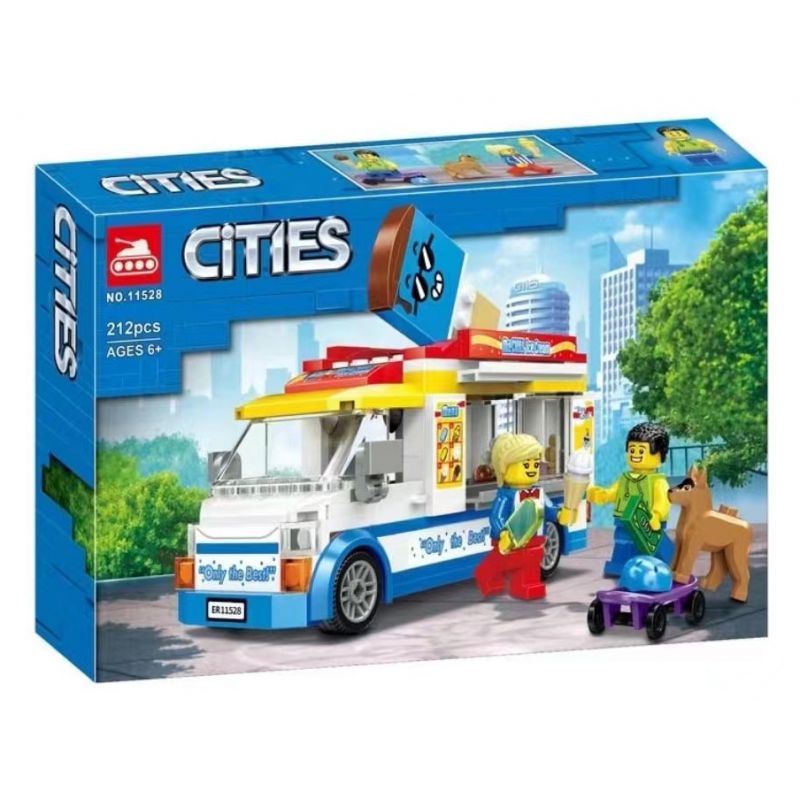 NOT Lego ICE CREAM TRUCK 60253 LARI BELA 11528 xếp lắp ráp ghép mô hình XE BÁN KEM TẢI City Thành Phố 200 khối